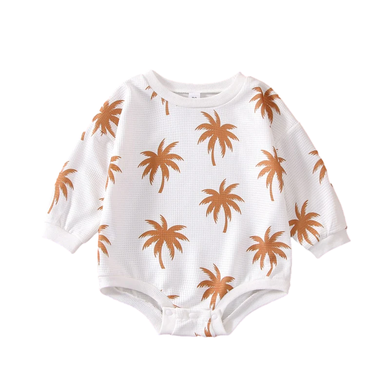 Palms Blanca - Palm Tree Cotton Sweatshirt Unisex Romper