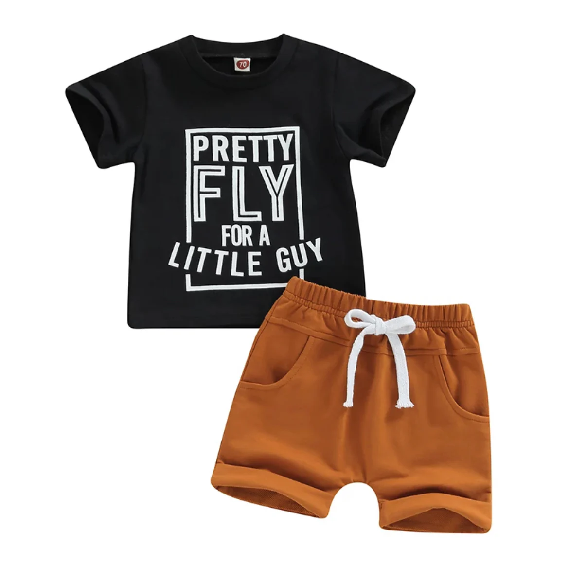 Pretty Fly For a Little Guy Set - Tee & Shirts  Set - Black