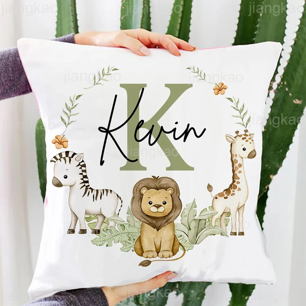 Personalized Baby Name Pillow - Animal with Name Pillow Case , Nursery Decor