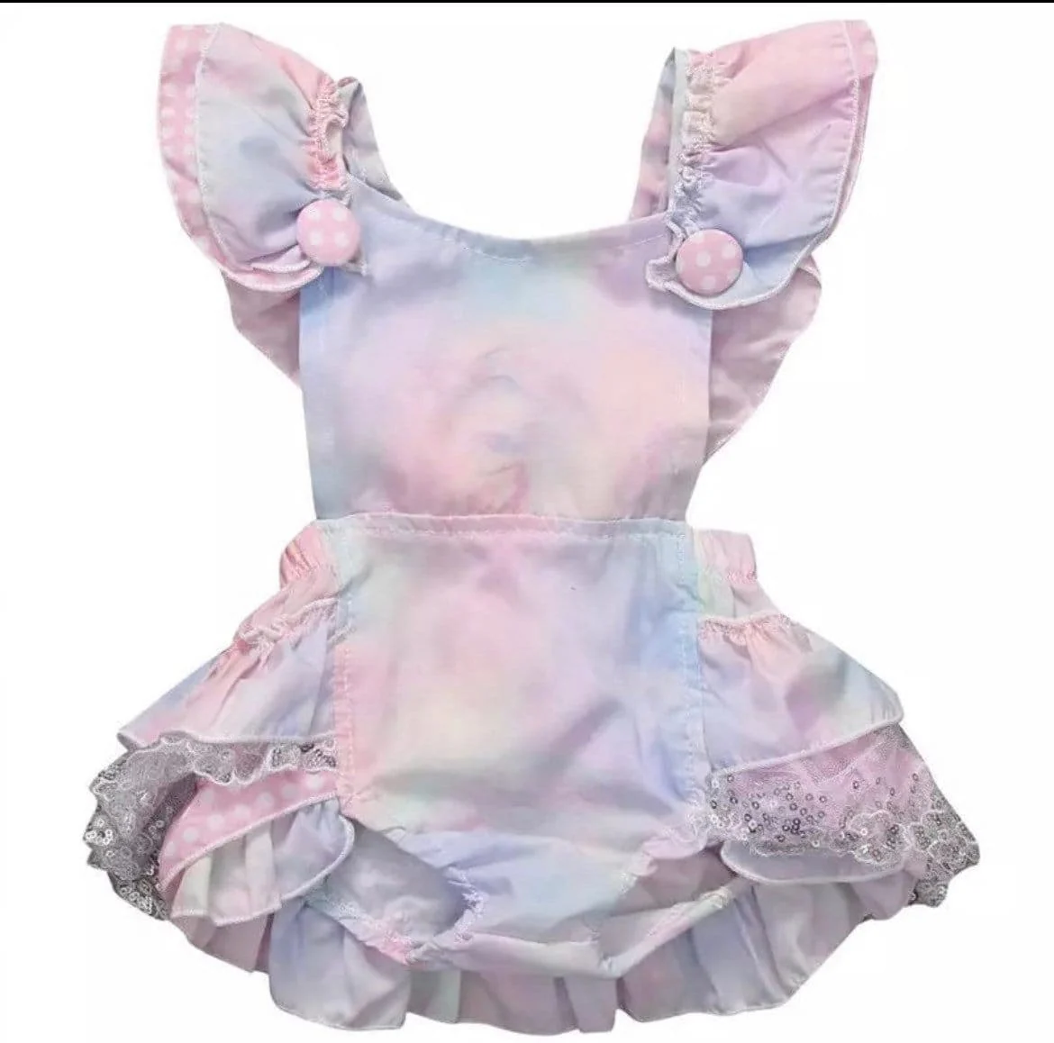 Candy - Pastel Ocean Baby Lace Frill Romper