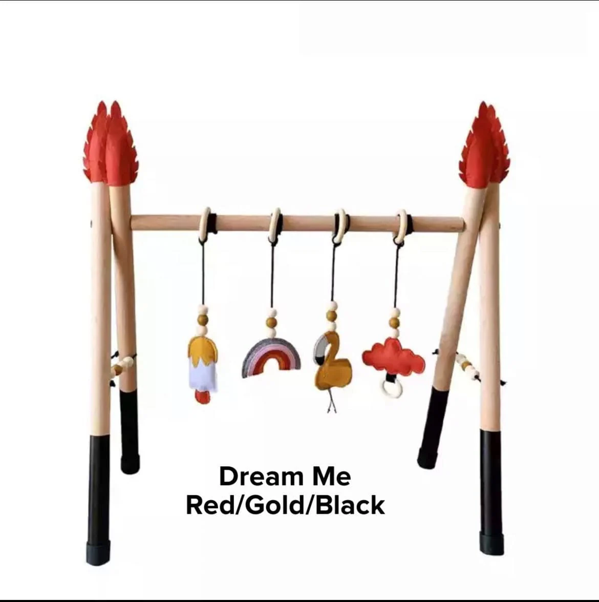 Wood Baby Gym Frame & Toys Set