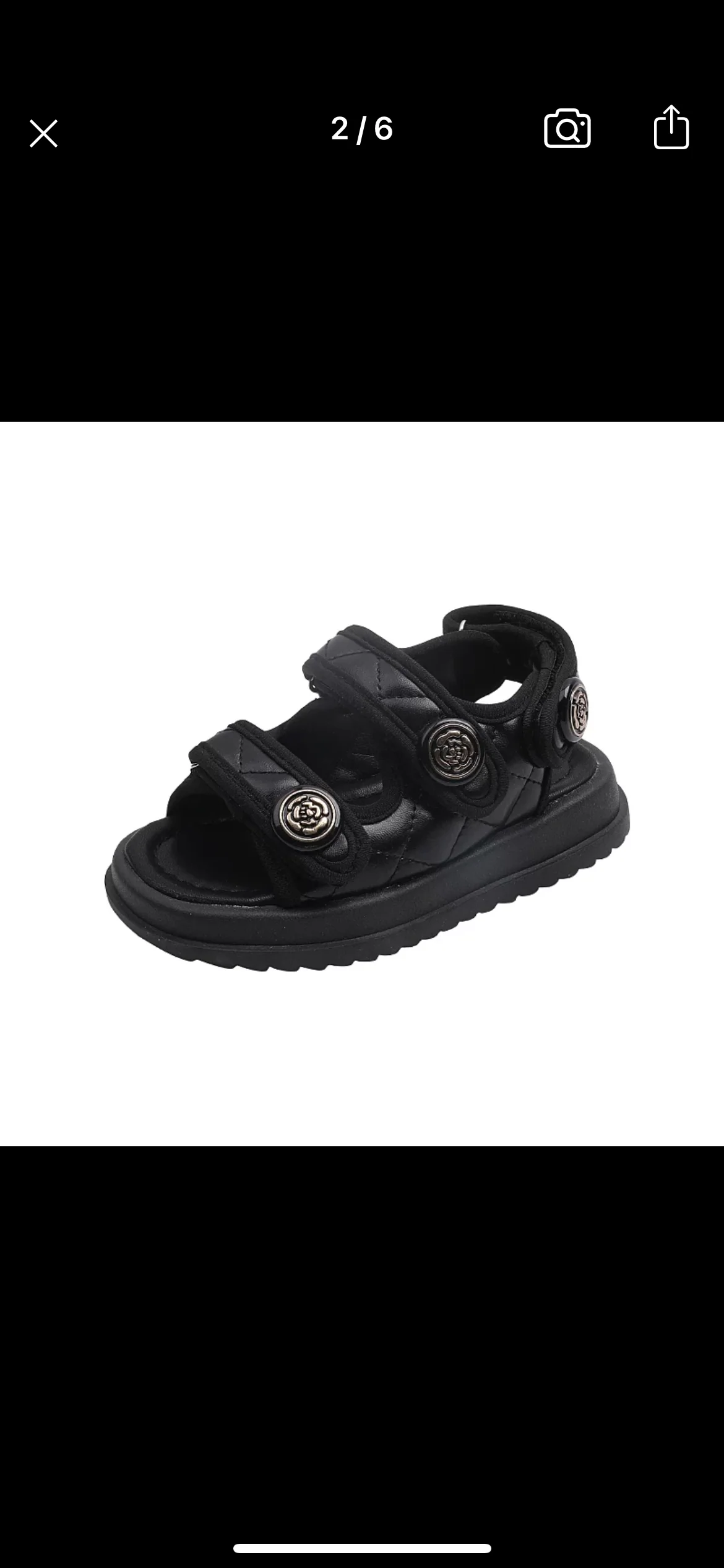 Olivia - Chunky Girls Sandals , Black