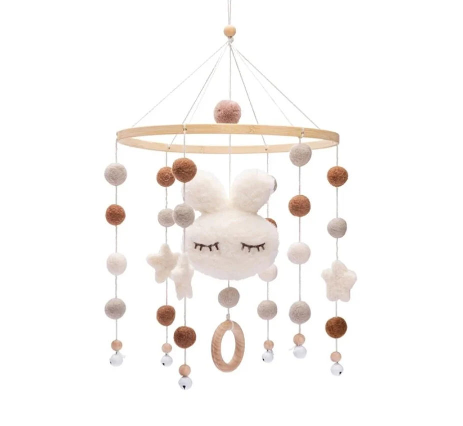 Felt Cloud  Neutral Baby Mobile for Nursery