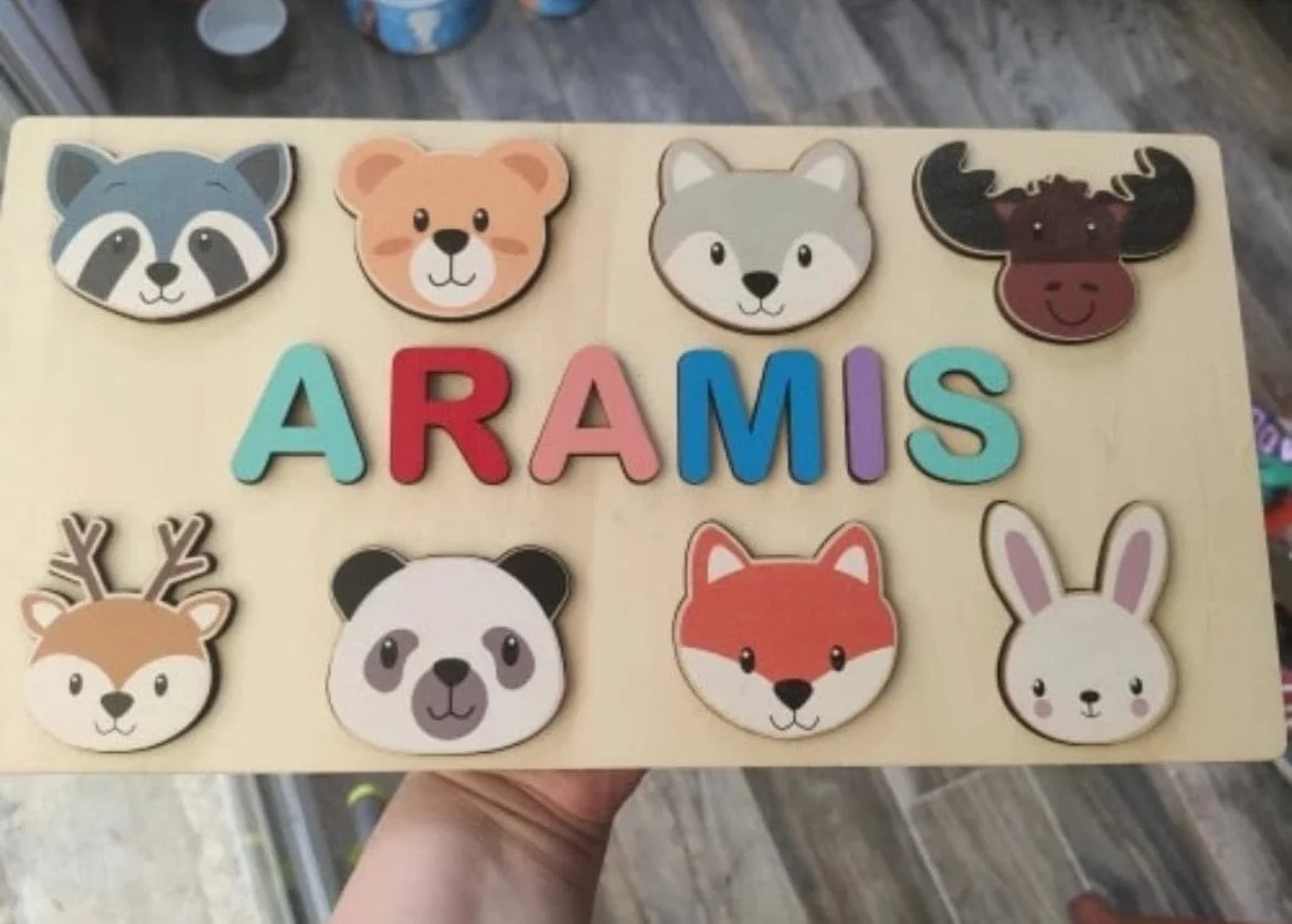Wooden Name Puzzle Toy  - personalised Montessori gift