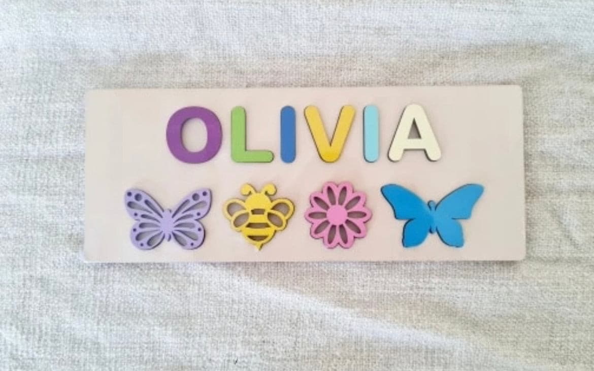 Wooden Name Puzzle Toy  - personalised Montessori gift