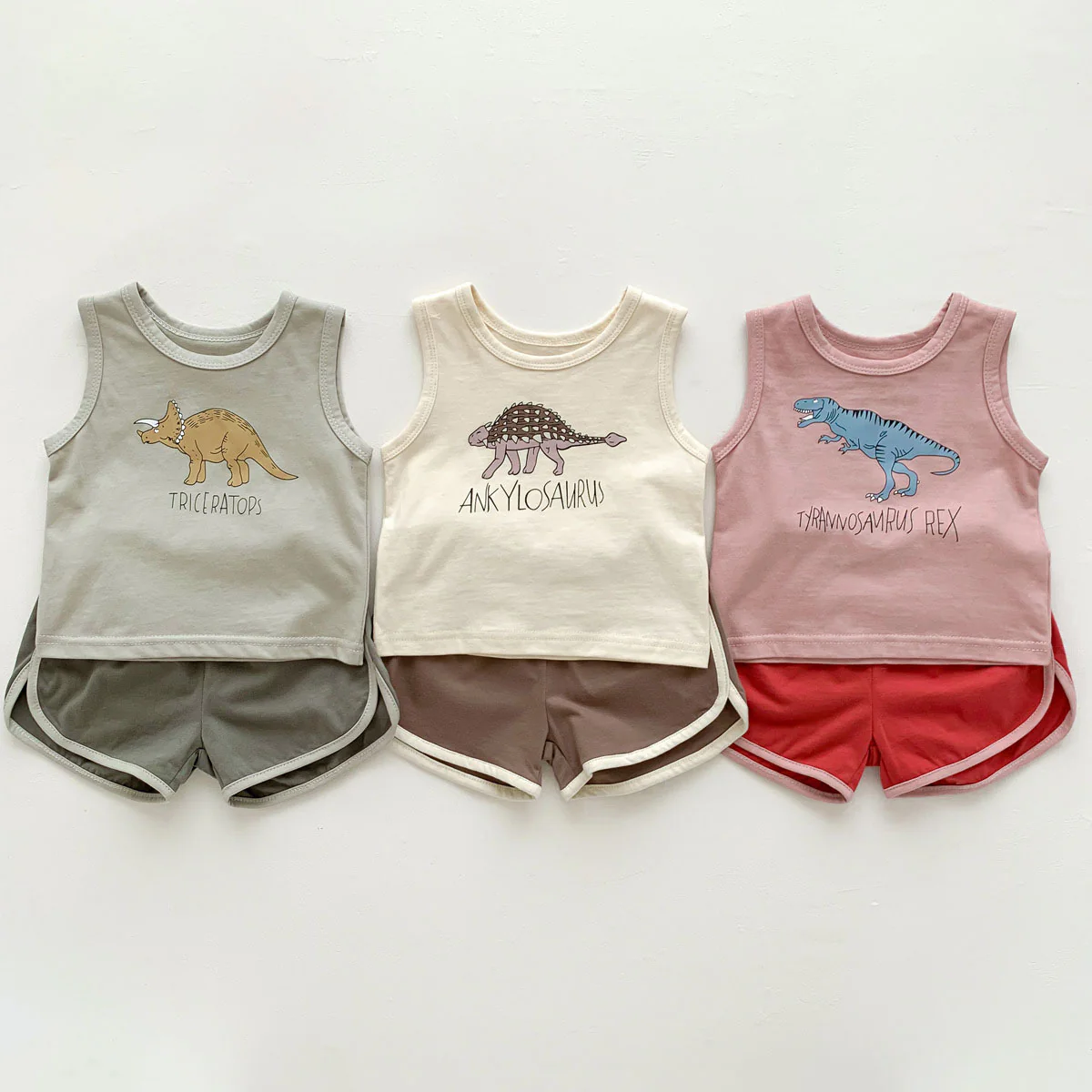 Dinosaur Tank & Short Set, Unisex  - 2 Pieces Summer