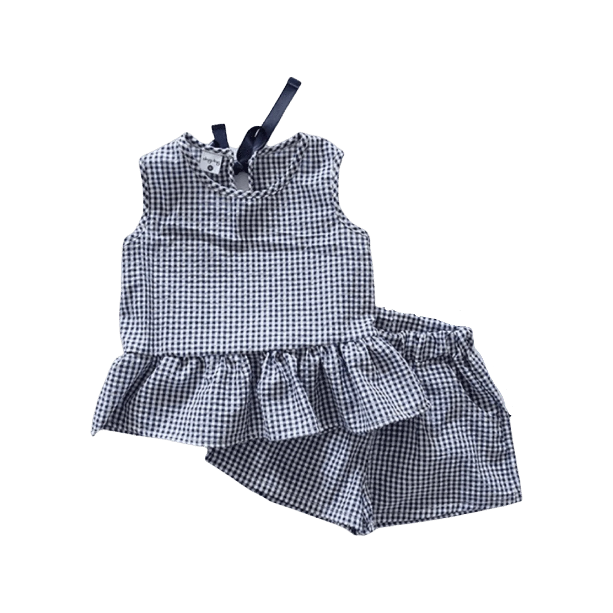 Girls Gingham Set - Blue