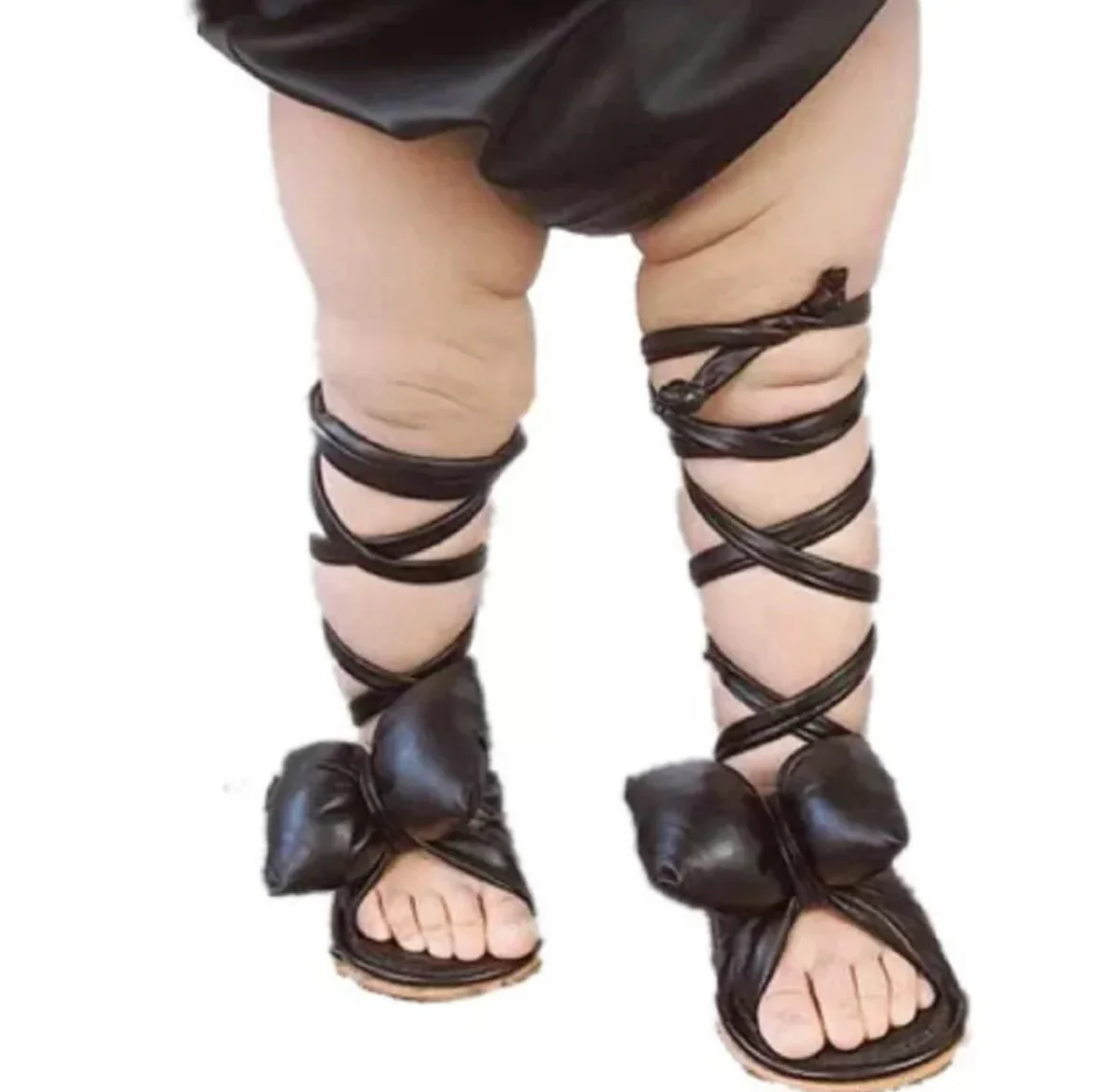 Puff Bow Sandals for Baby Girl - White