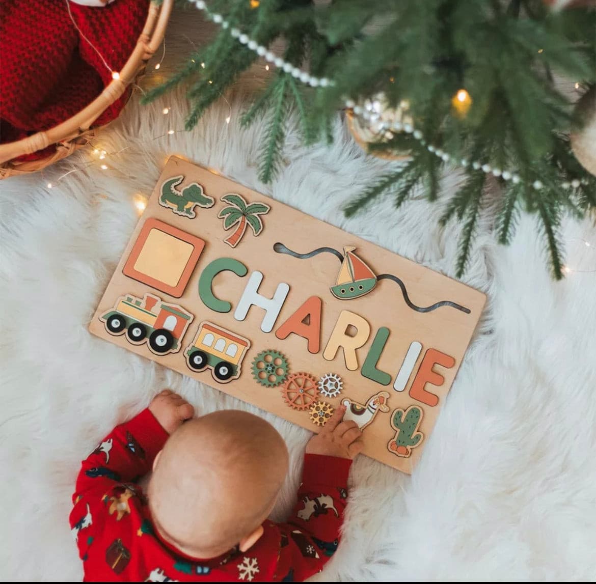 Wooden Name Puzzle Toy  - personalised Montessori gift