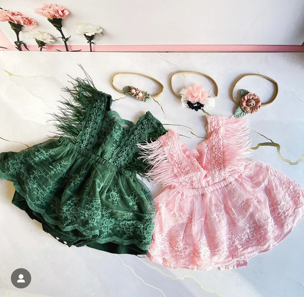 Winona Feather Romper - Pink