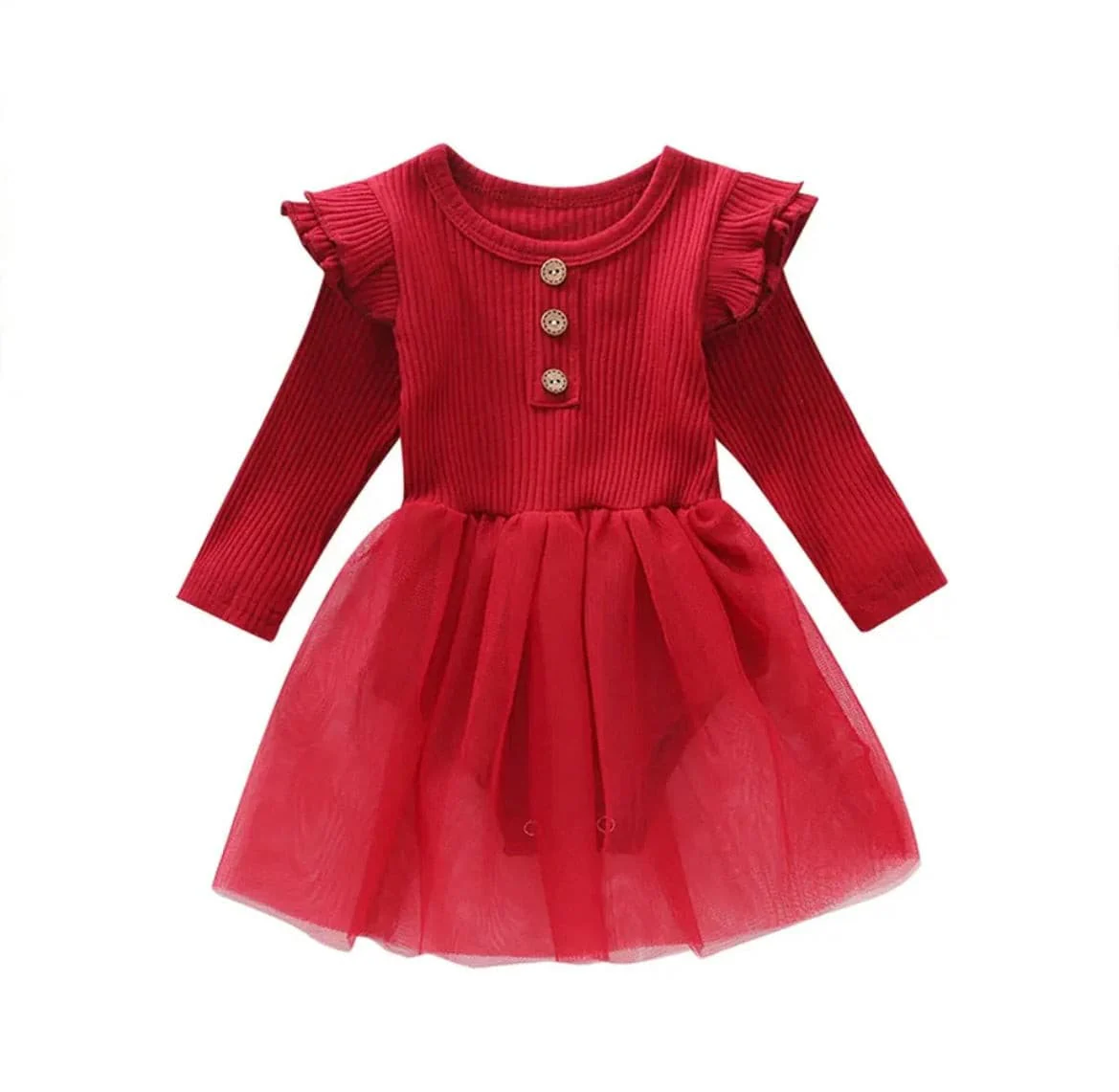 Flutter Sleeve Tutu Dress