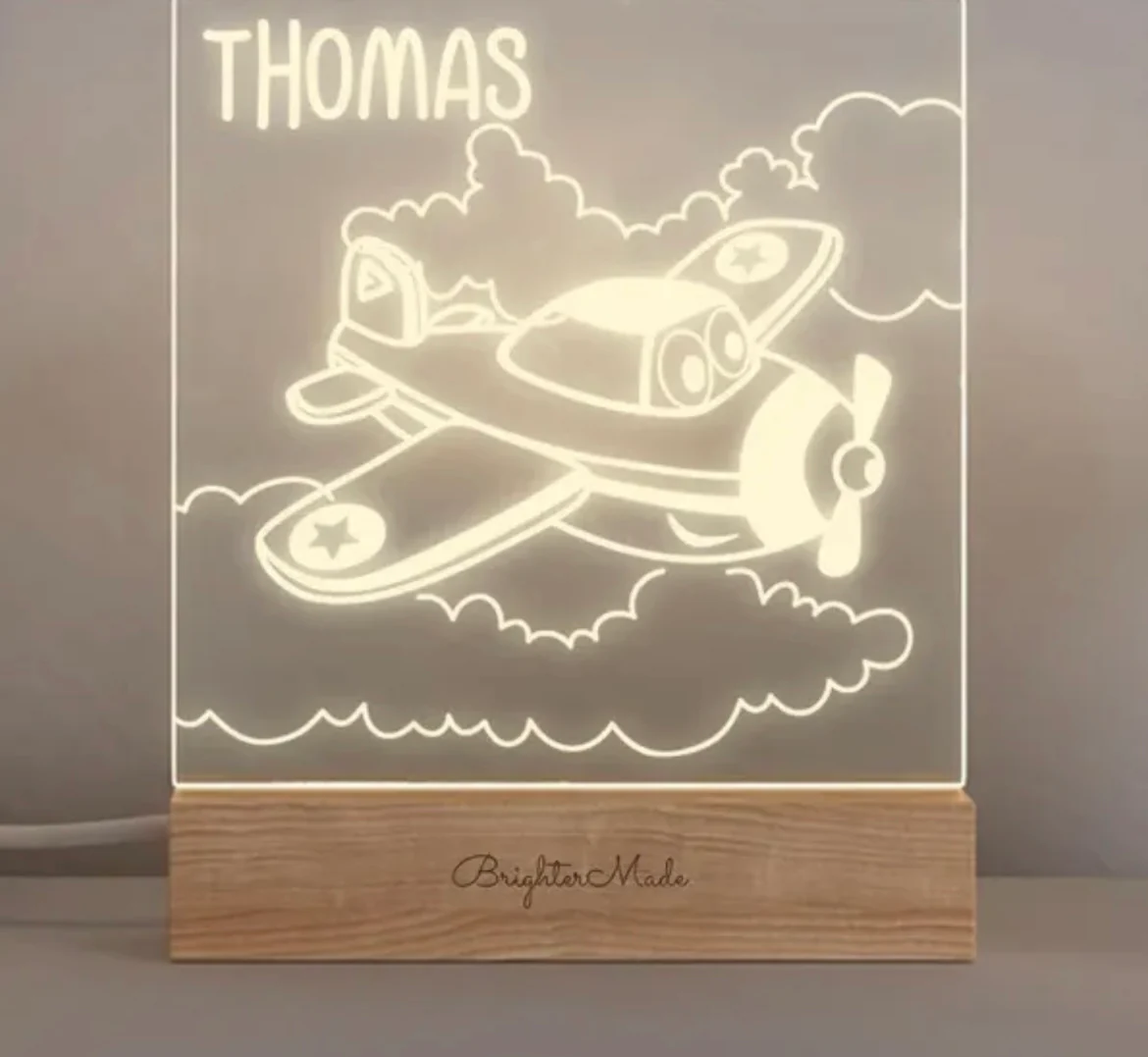 Personalised Night Light - Boys Nursery Name Light