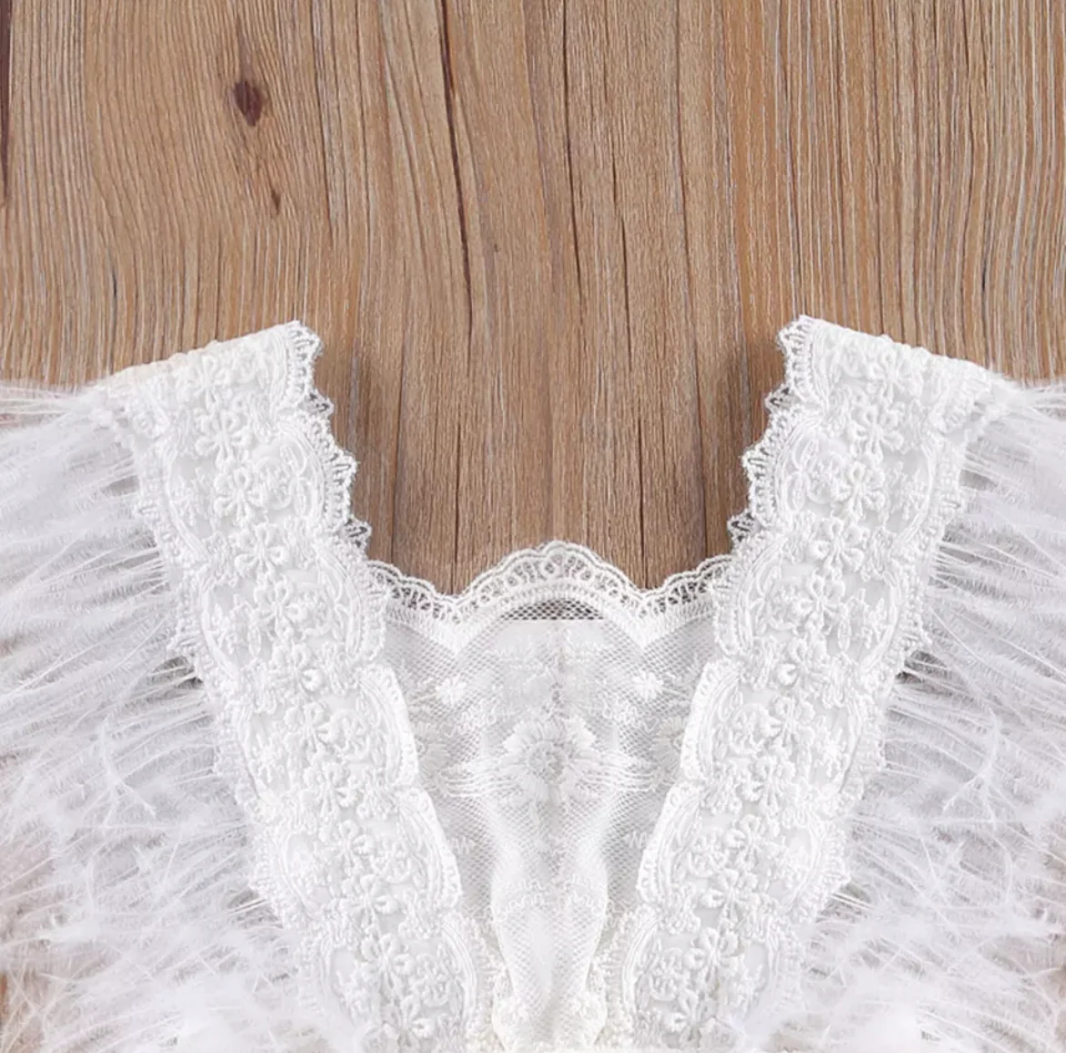Winona Feather Romper - White