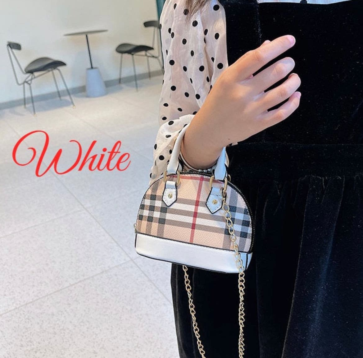 Designer Plaid Mini Purse Bag Plaid Vegan Leather Handbag