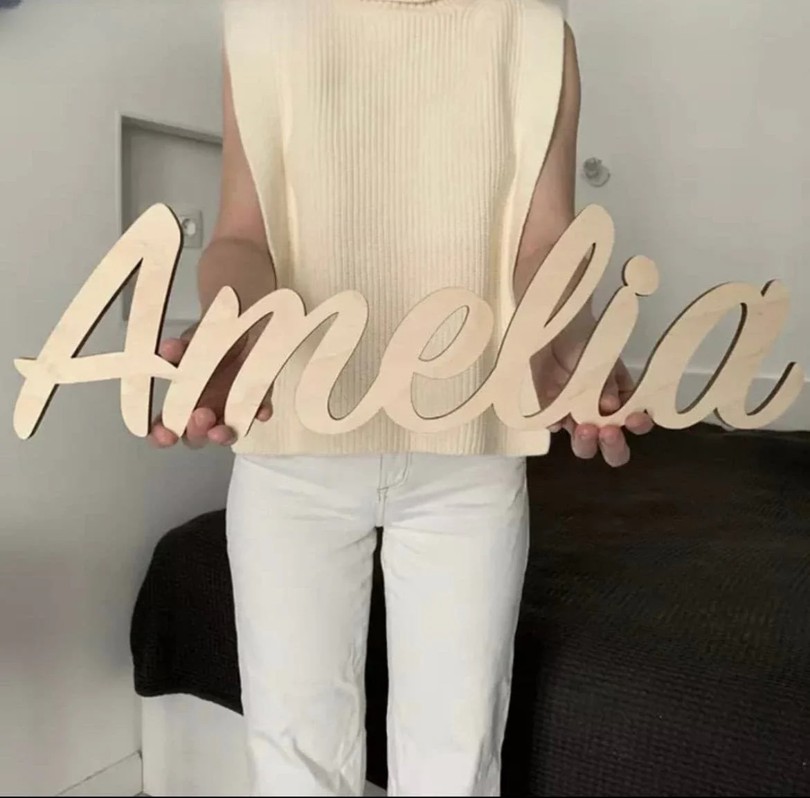 Wooden Name Sign - Coloured Personalised Nursery Decor