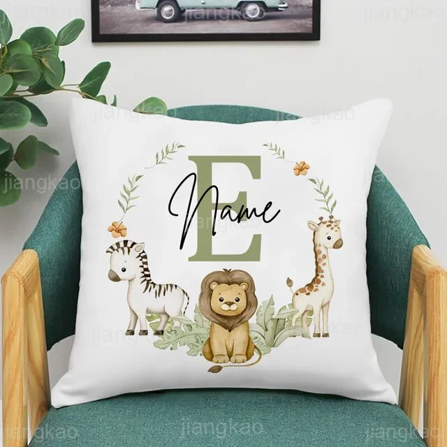 Personalized Baby Name Pillow - Animal with Name Pillow Case , Nursery Decor