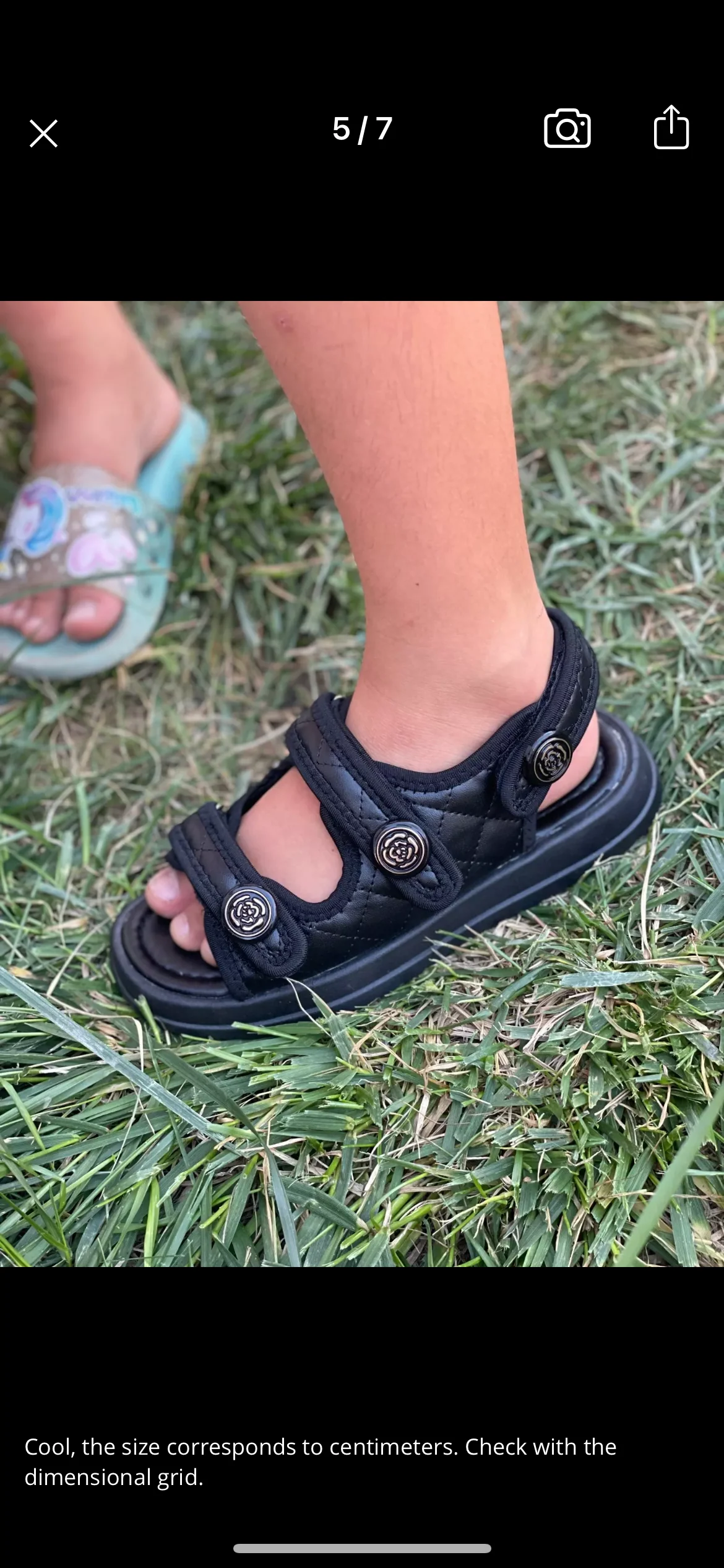 Olivia - Chunky Girls Sandals , Black