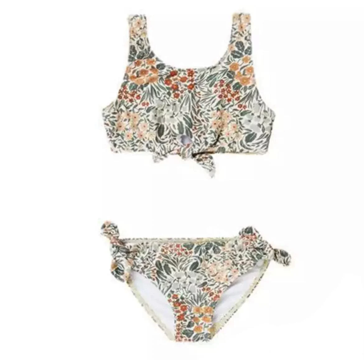 Toddler Girls Swimsuit Bikini , Blue Florals, from 12 months-12 years