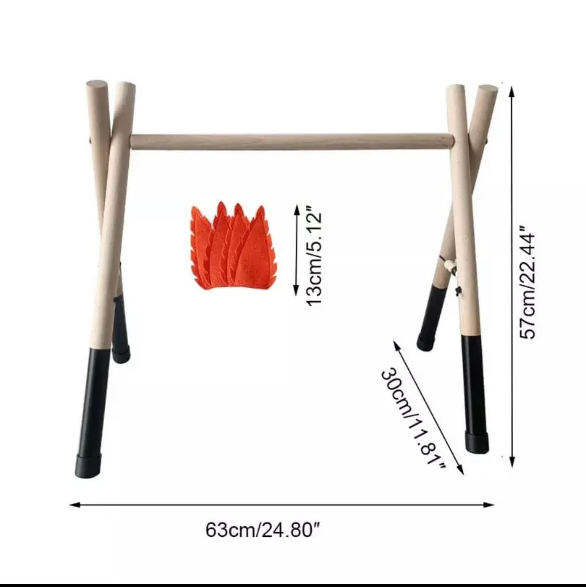 Wood Baby Gym Frame & Toys Set
