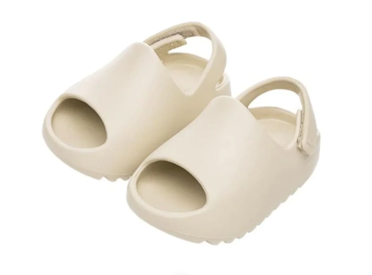 Yeezy Style Baby Slides - Soft Velcro Slip On's - Bone