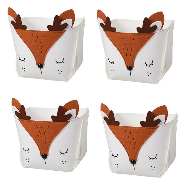 Woodland - Cute Woodland Storage Felt Box : Fox, Bunny, Bear , Deer