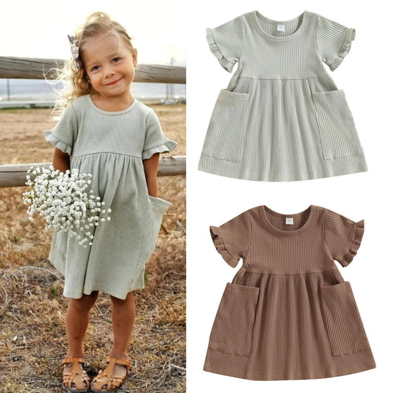 Nola - Girls Dress Short Sleeve with Pockets