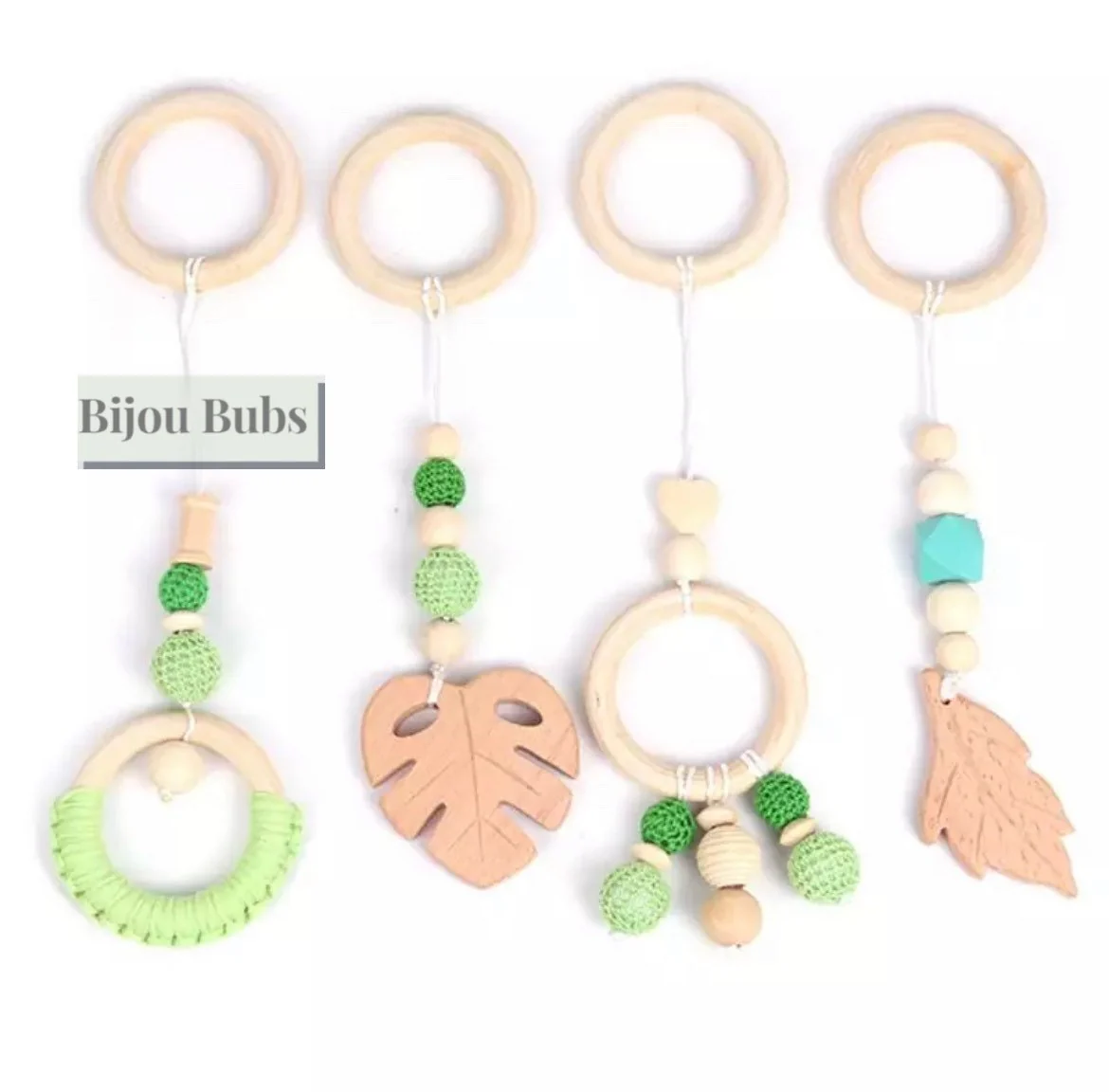 Wood Baby Gym & Toys - Leaf Baby Gym Toys - Wood Play Gym and Toys ,Wooden play toys,  Natural wooden Montessori toys, Baby Gym Hanging Toys