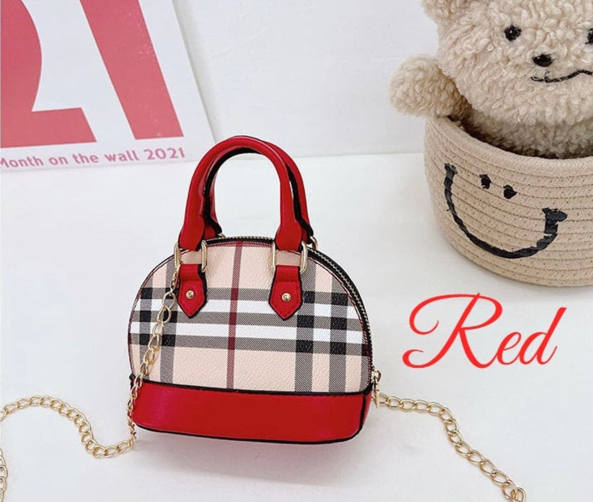 Designer Plaid Mini Purse Bag Plaid Vegan Leather Handbag