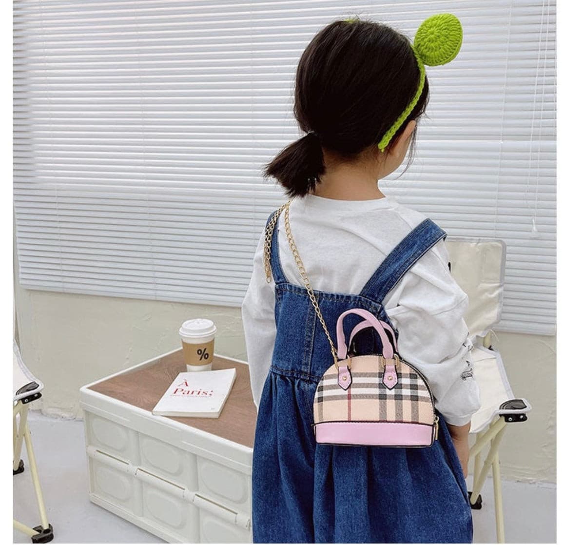 Designer Plaid Mini Purse Bag Plaid Vegan Leather Handbag