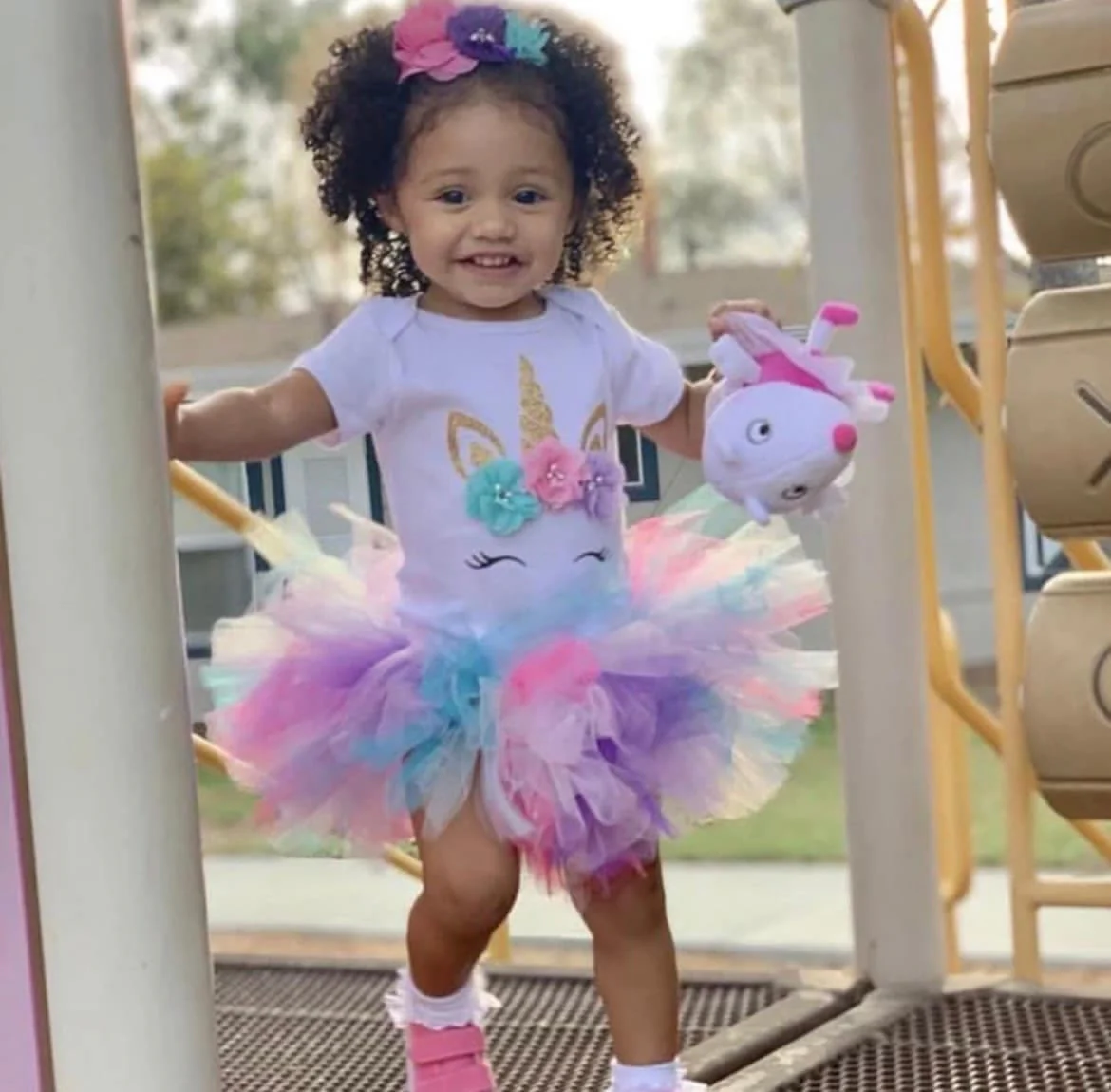 Pastel Multi Princess Unicorn Dress, Girls First Birthday Tutu Dress
