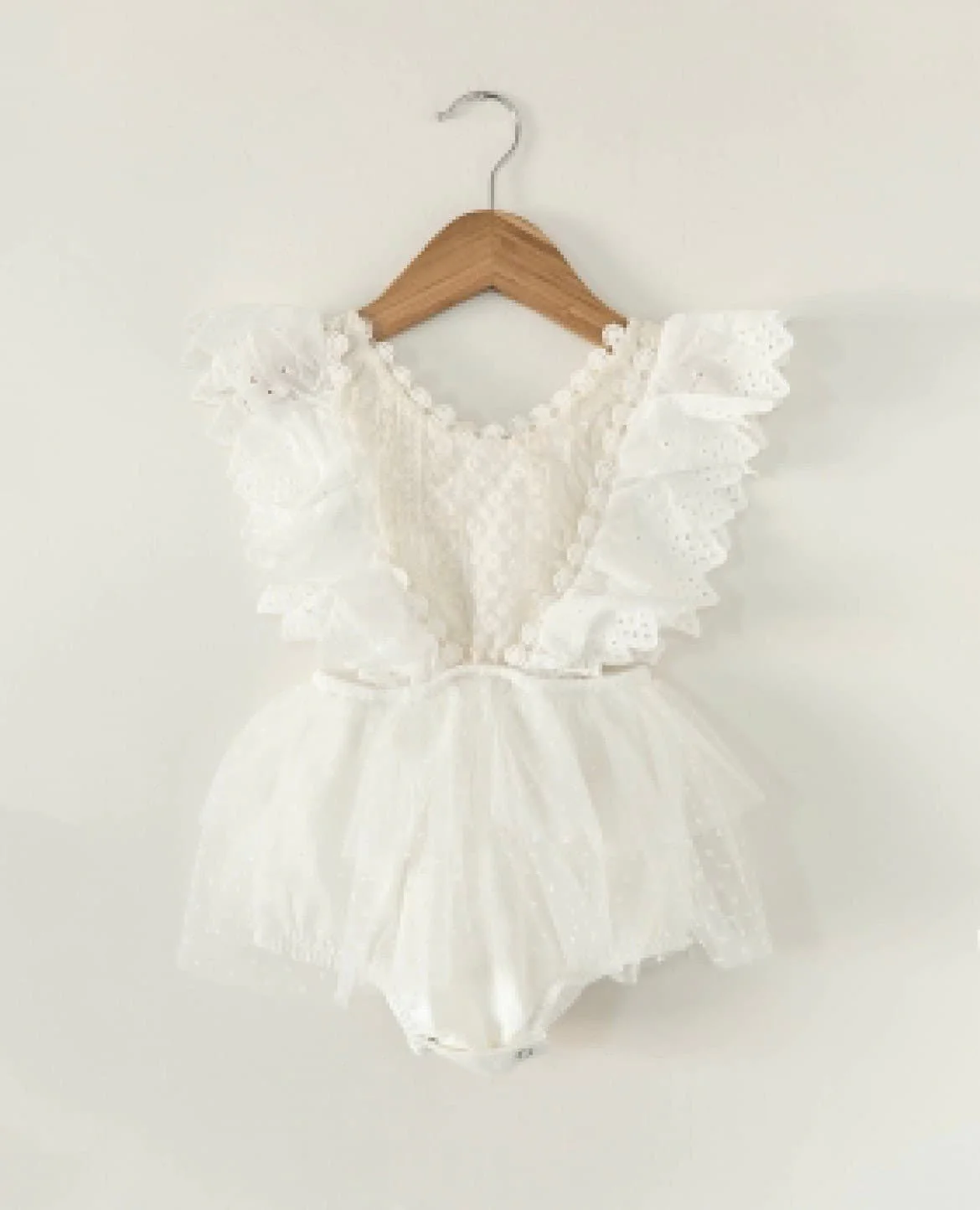 Tallulah - White Embroidered Lace Romper