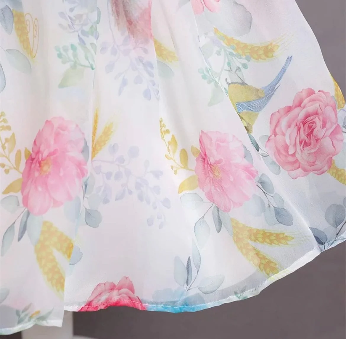 Floral Puff Sleeve Party Dress