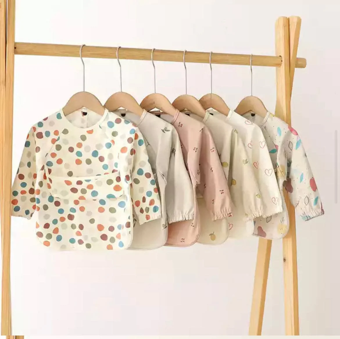 Pink Panda - Toddler & Baby Long Sleeve Waterproof Apron Smock Bib