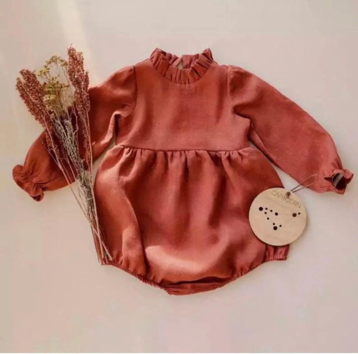 Boho  Baby Girls Linen Romper