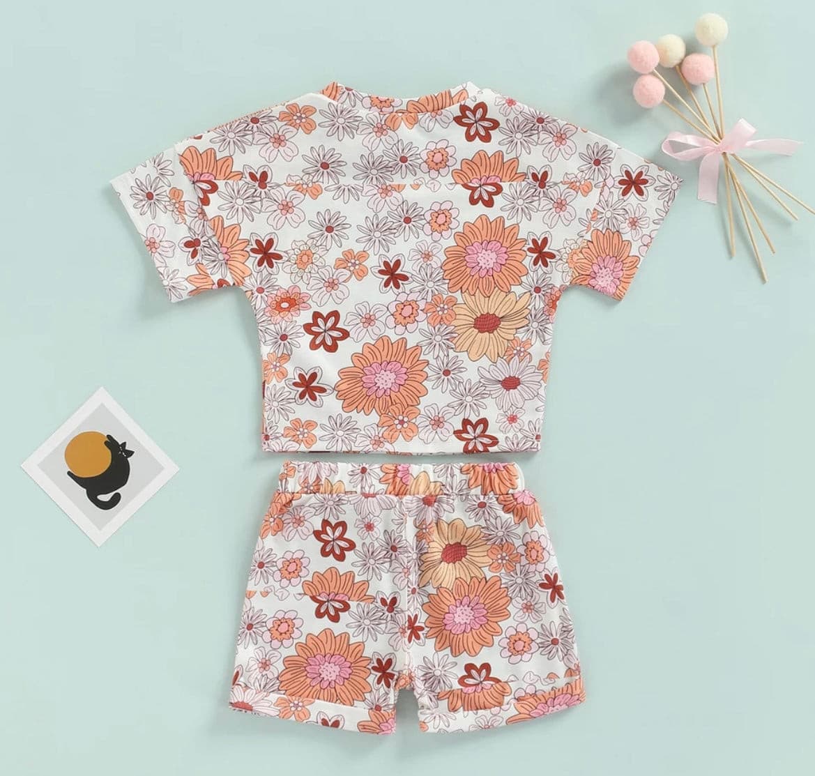 Nina - Floral Lounge Tee & Shorts Set