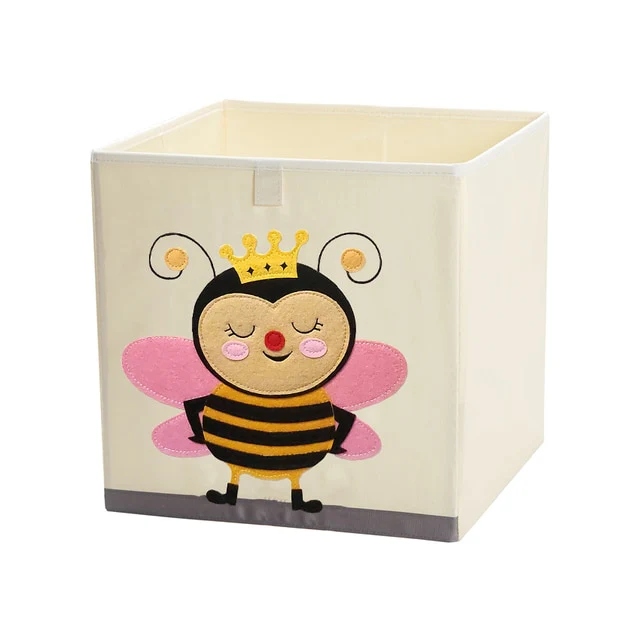 Liddy - Neutral Storage Toy Box for Kids - Folding Animal Toy Storage Cube