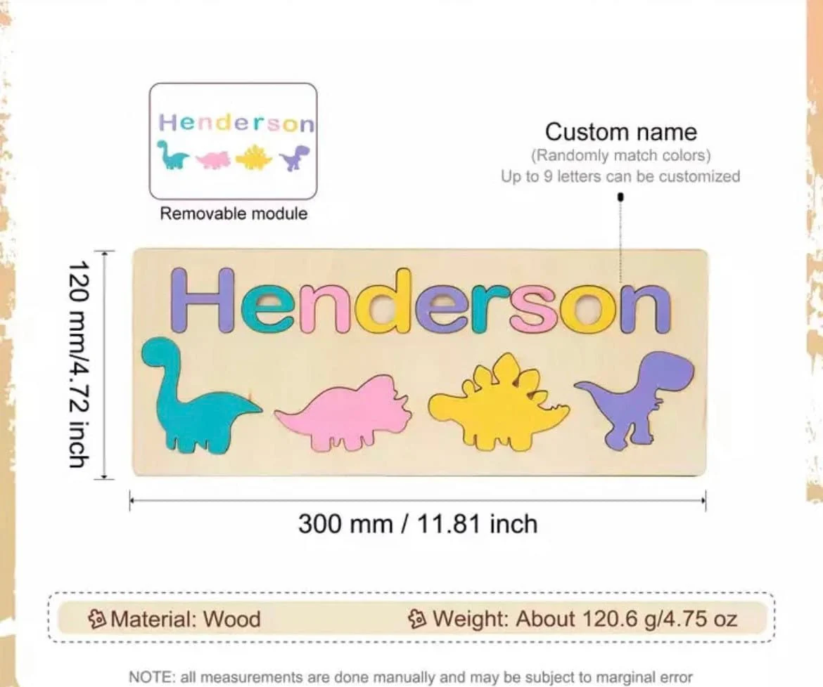 Wooden Name Puzzle Toy  - personalised Montessori gift