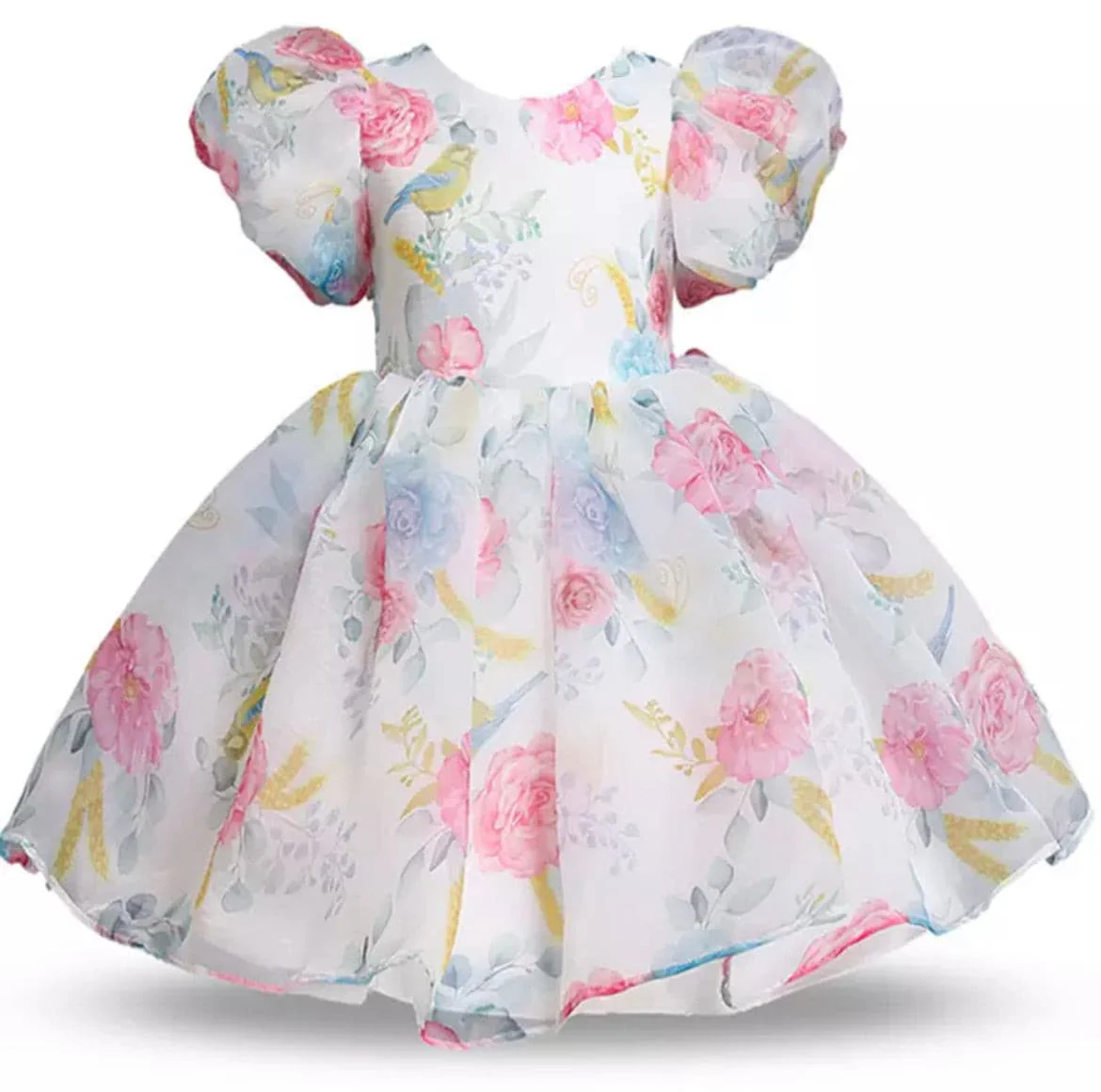 Floral Puff Sleeve Party Dress