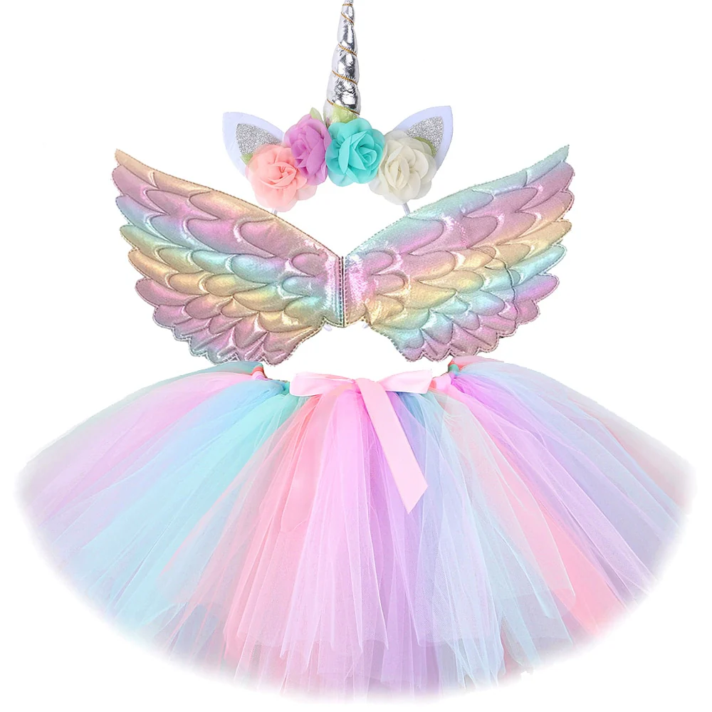 Unicorn Tutu Costume - Baby Girls Unicorn Tutu, Pastel Rainbow
