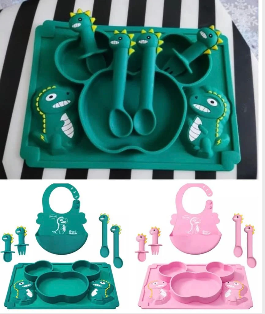 Silicone Feeding, Baby Silicone Feeding Set, Baby Bowl/Spoon and Fork Set/ Toddler Feeding Set/ BPA Free, Eco Friendly, Baby weaning cutlery