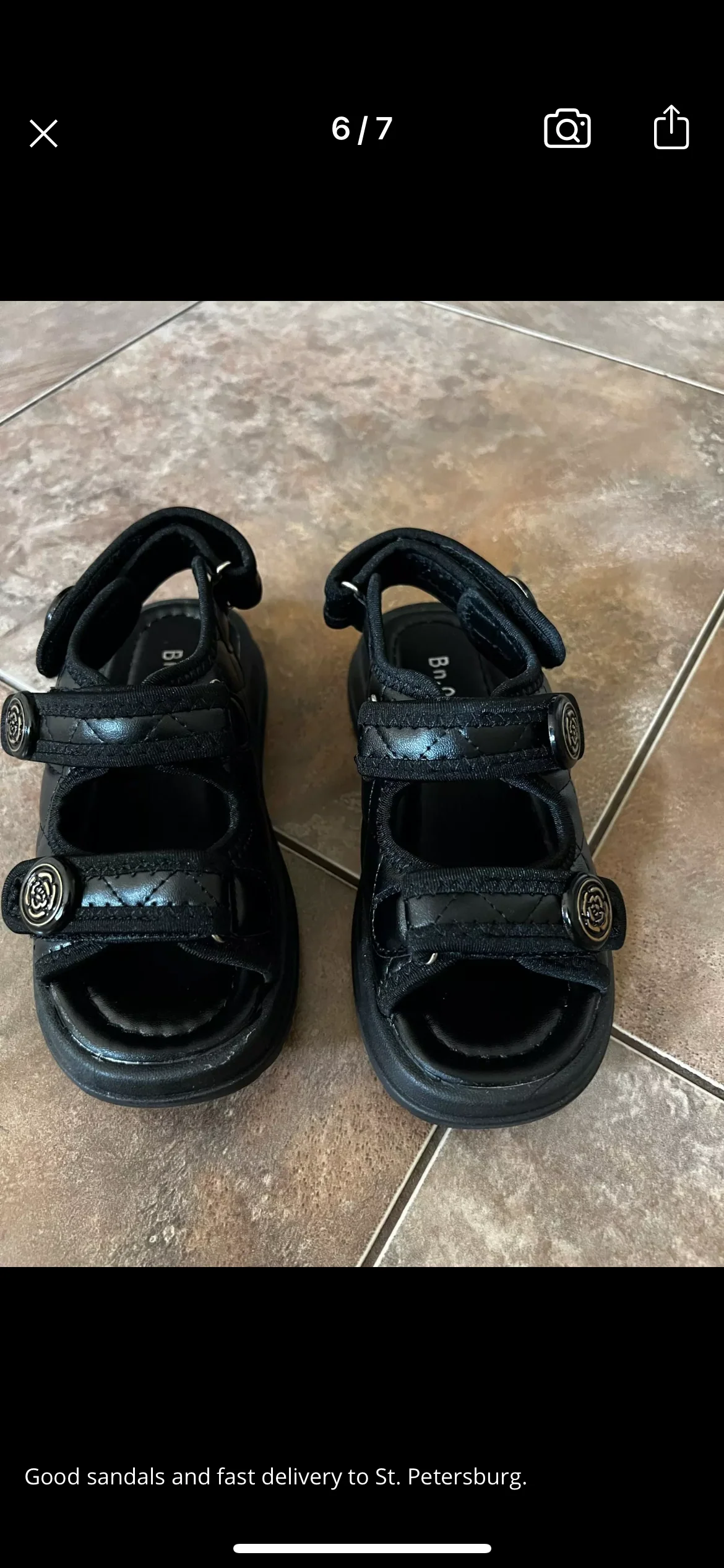 Olivia - Chunky Girls Sandals , Black