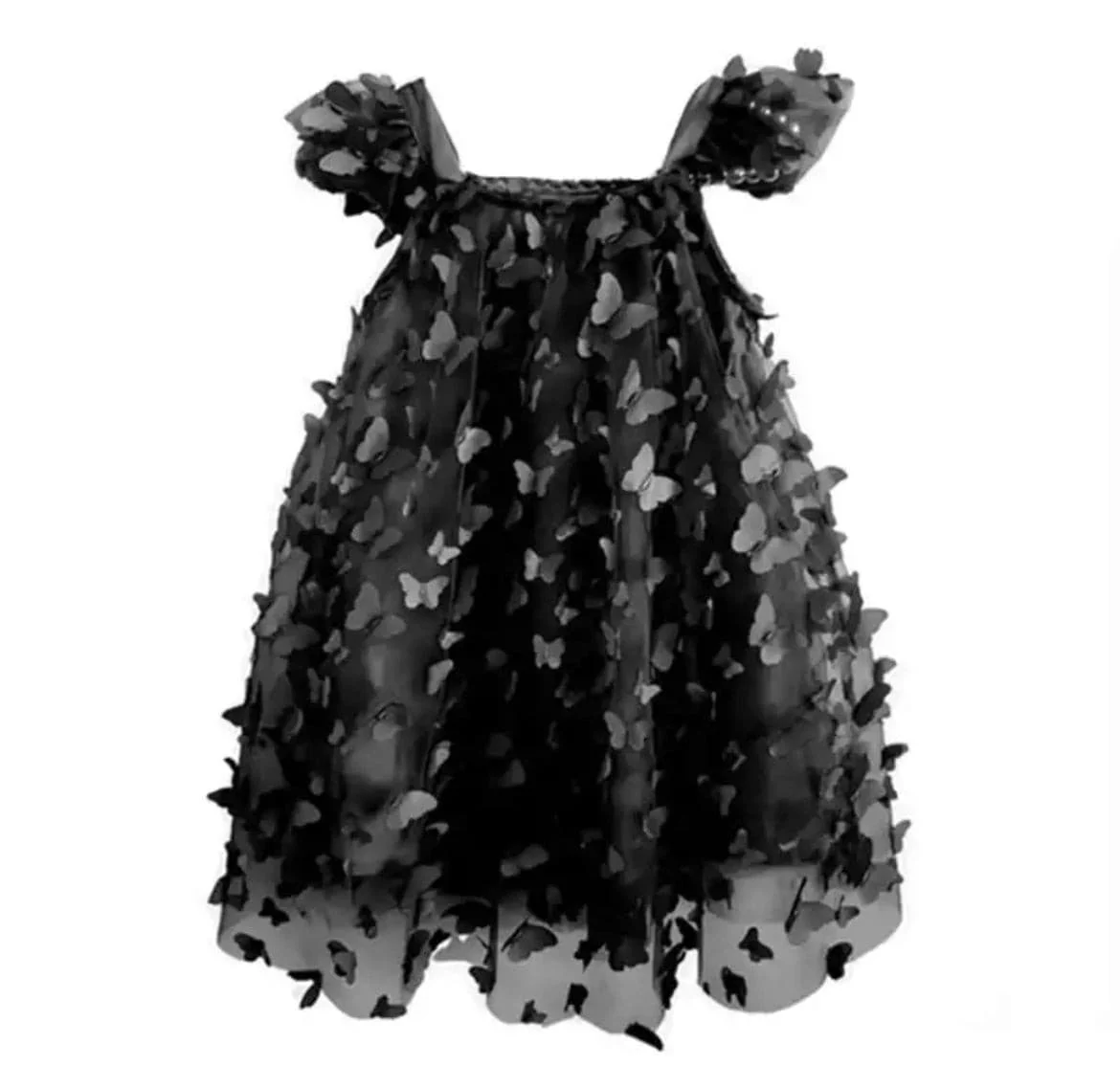 3D Butterfly Dress - Black
