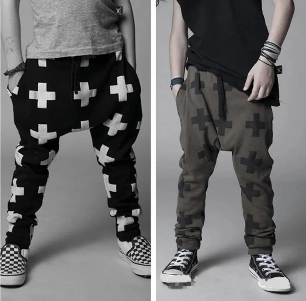 Baby Cross Harem Pants - Black