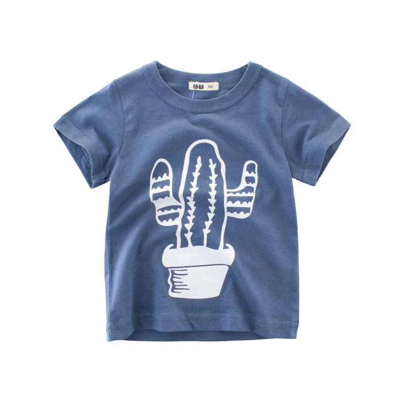 Cactus Whie Boys T-shirt Cotton Short Sleeve