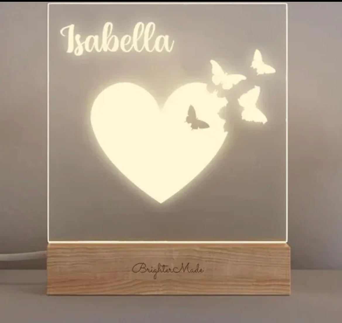 Girls Personalised Night Light - Girl Nursery Name Light