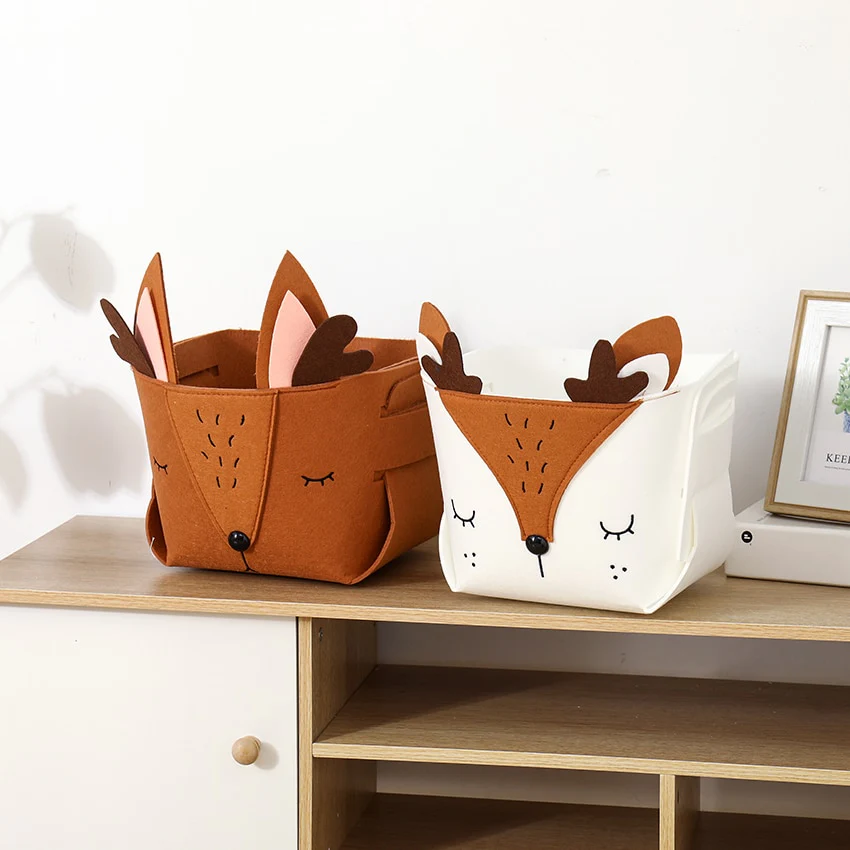 Woodland - Cute Woodland Storage Felt Box : Fox, Bunny, Bear , Deer