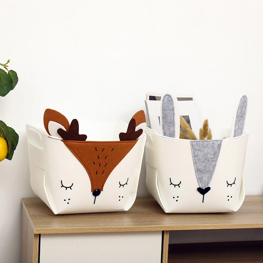 Woodland - Cute Woodland Storage Felt Box : Fox, Bunny, Bear , Deer