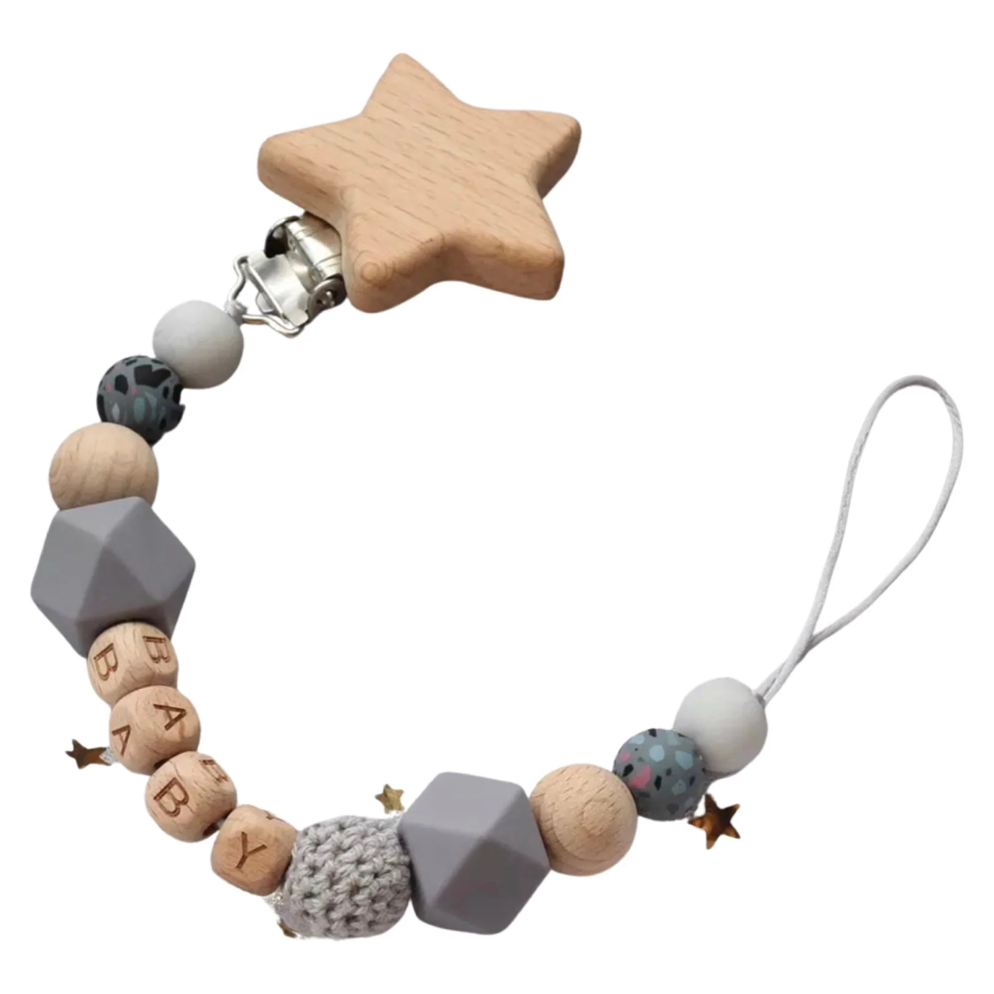 Personalised Baby Dummy Clip, BPA Free Silicone