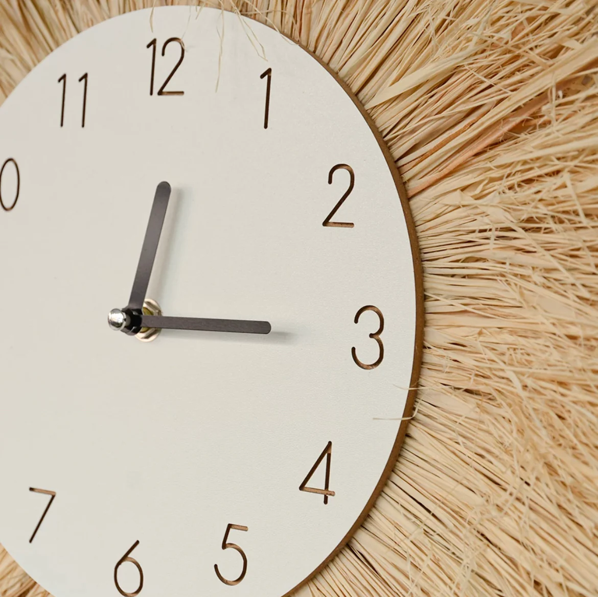 Boho Raffia Clock