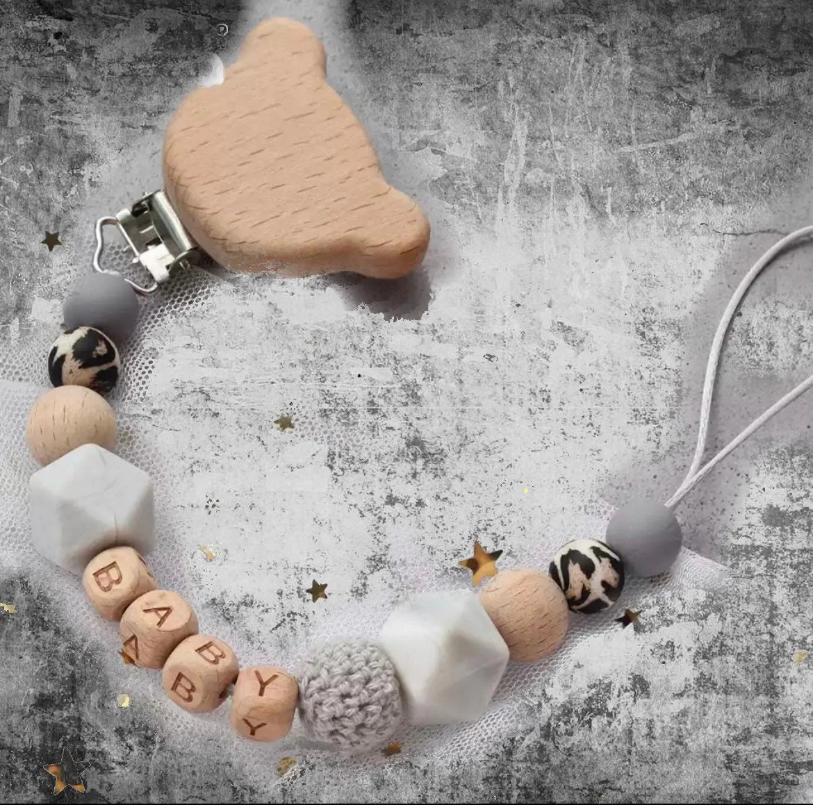 Personalised Baby Dummy Clip, BPA Free Silicone